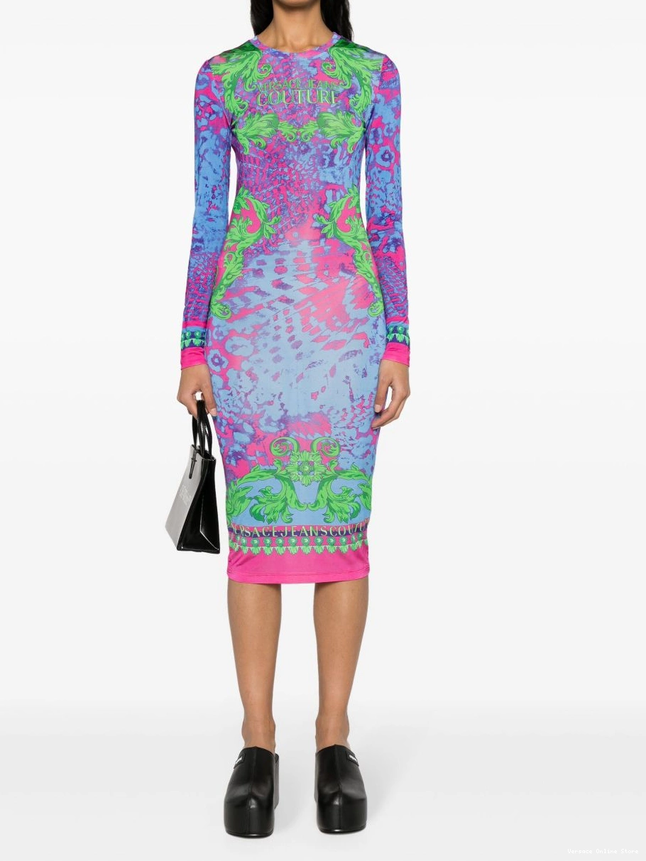 Affordable Animalier Versace midi Couture Couture Jeans Women dress 0422